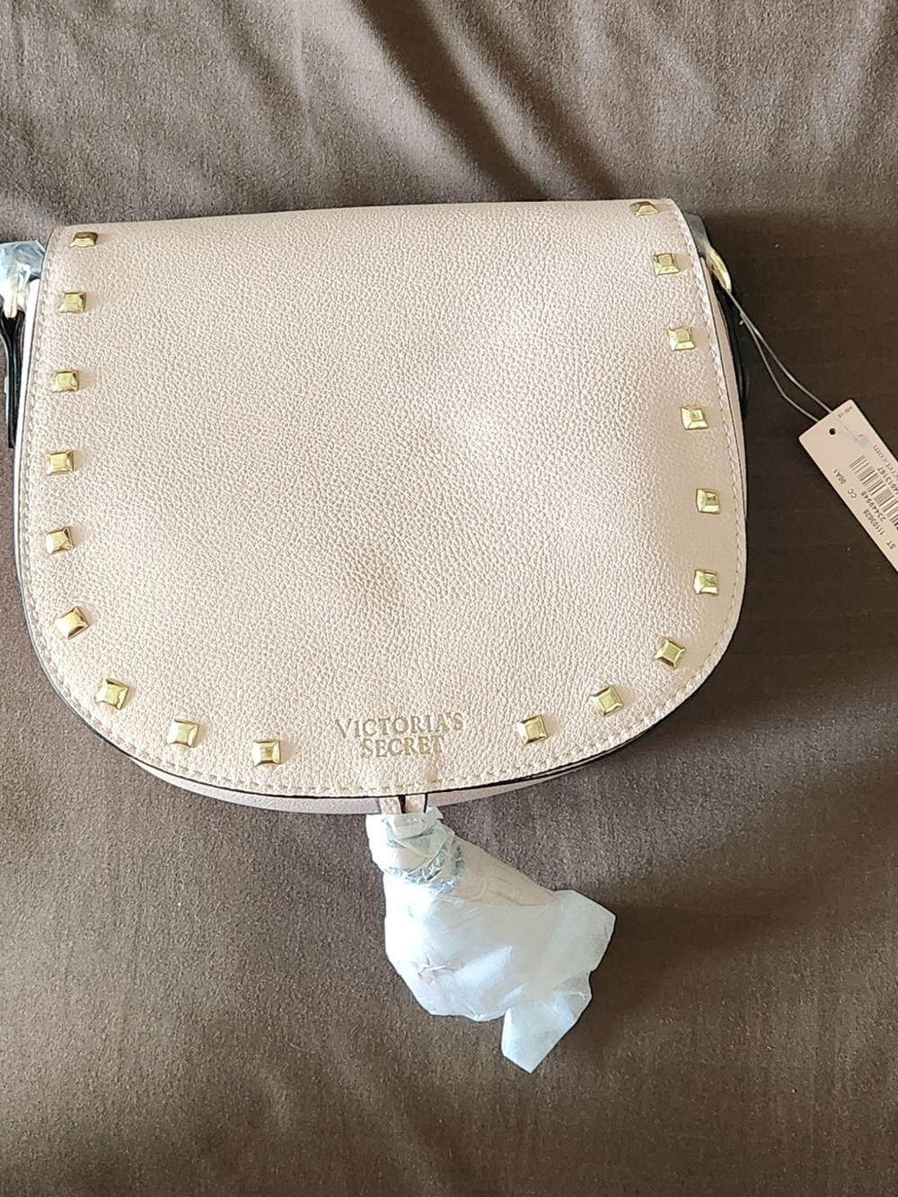 Victoria's Secret Pale Pink Studded Saddle Crossbody